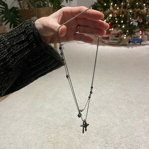 Levi's Double Chain Cross Necklace